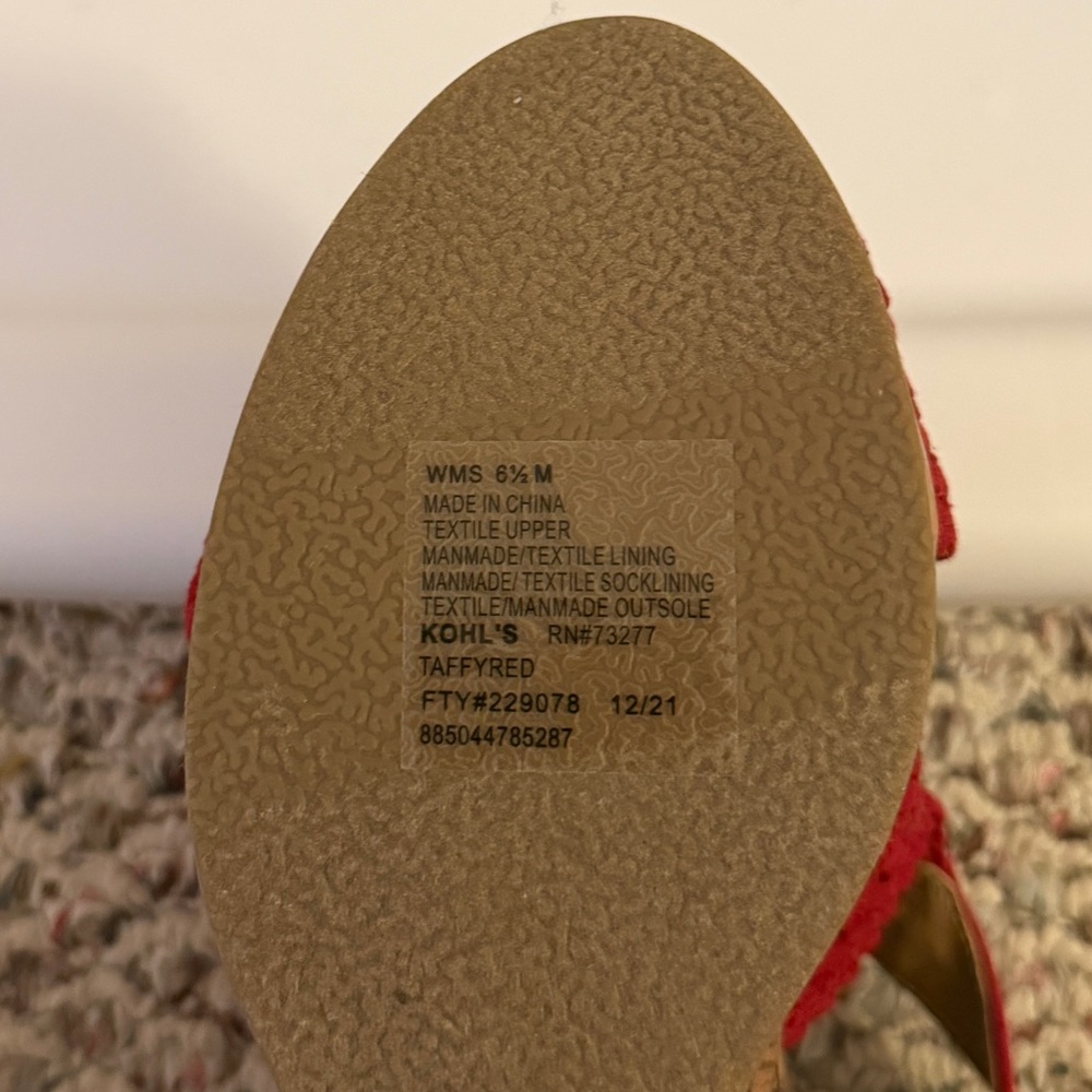 Kohl's Sonoma Red Woven Wedges - Picture 6 of 8